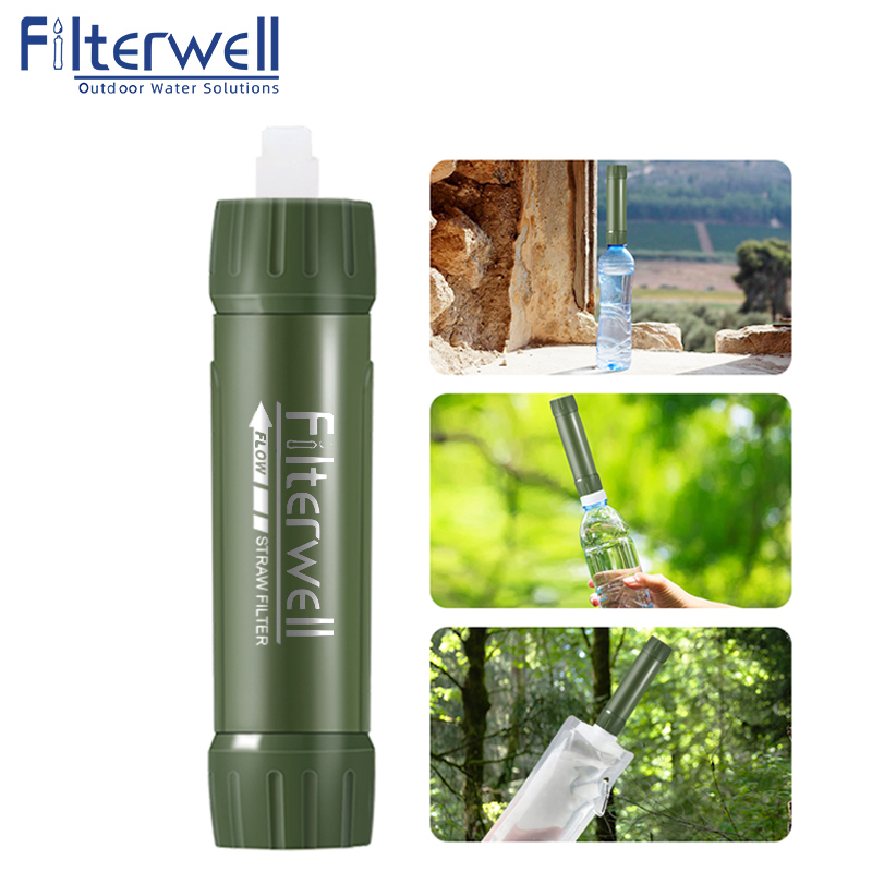 Water Purification Straw - Filterwell-Mini paille verte avec filtre à